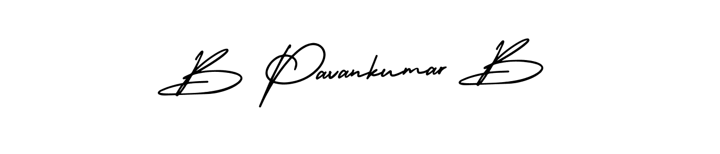 How to make B Pavankumar B name signature. Use AmerikaSignatureDemo-Regular style for creating short signs online. This is the latest handwritten sign. B Pavankumar B signature style 3 images and pictures png