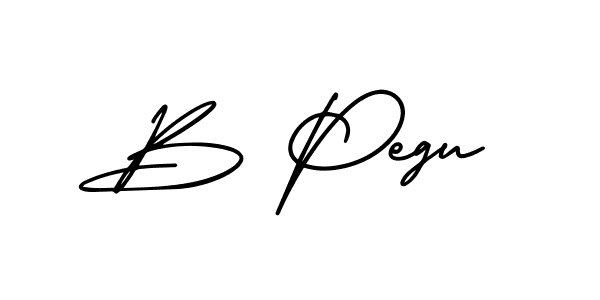 Similarly AmerikaSignatureDemo-Regular is the best handwritten signature design. Signature creator online .You can use it as an online autograph creator for name B Pegu. B Pegu signature style 3 images and pictures png