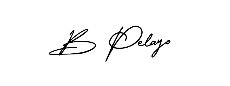 How to make B Pelayo name signature. Use AmerikaSignatureDemo-Regular style for creating short signs online. This is the latest handwritten sign. B Pelayo signature style 3 images and pictures png