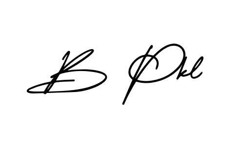 if you are searching for the best signature style for your name B Pkl. so please give up your signature search. here we have designed multiple signature styles  using AmerikaSignatureDemo-Regular. B Pkl signature style 3 images and pictures png