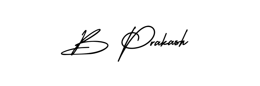 The best way (AmerikaSignatureDemo-Regular) to make a short signature is to pick only two or three words in your name. The name B Prakash include a total of six letters. For converting this name. B Prakash signature style 3 images and pictures png