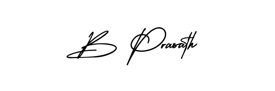 Make a beautiful signature design for name B Prasath. With this signature (AmerikaSignatureDemo-Regular) style, you can create a handwritten signature for free. B Prasath signature style 3 images and pictures png