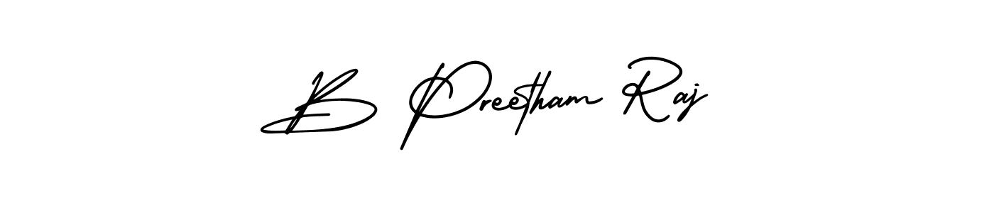 It looks lik you need a new signature style for name B Preetham Raj. Design unique handwritten (AmerikaSignatureDemo-Regular) signature with our free signature maker in just a few clicks. B Preetham Raj signature style 3 images and pictures png