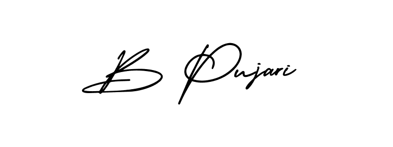 It looks lik you need a new signature style for name B Pujari. Design unique handwritten (AmerikaSignatureDemo-Regular) signature with our free signature maker in just a few clicks. B Pujari signature style 3 images and pictures png