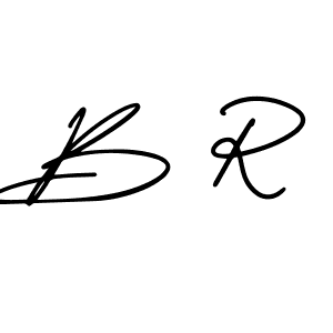 Make a beautiful signature design for name B R. With this signature (AmerikaSignatureDemo-Regular) style, you can create a handwritten signature for free. B R signature style 3 images and pictures png