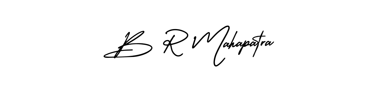 The best way (AmerikaSignatureDemo-Regular) to make a short signature is to pick only two or three words in your name. The name B R Mahapatra include a total of six letters. For converting this name. B R Mahapatra signature style 3 images and pictures png
