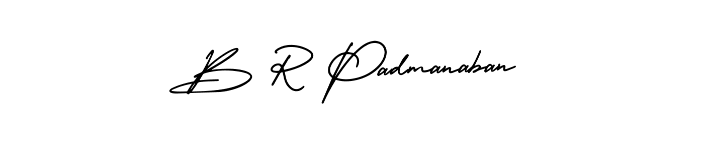 Design your own signature with our free online signature maker. With this signature software, you can create a handwritten (AmerikaSignatureDemo-Regular) signature for name B R Padmanaban. B R Padmanaban signature style 3 images and pictures png