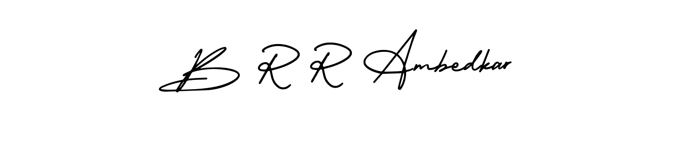 The best way (AmerikaSignatureDemo-Regular) to make a short signature is to pick only two or three words in your name. The name B R R Ambedkar include a total of six letters. For converting this name. B R R Ambedkar signature style 3 images and pictures png