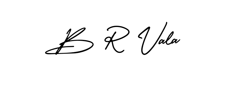 How to make B R Vala name signature. Use AmerikaSignatureDemo-Regular style for creating short signs online. This is the latest handwritten sign. B R Vala signature style 3 images and pictures png