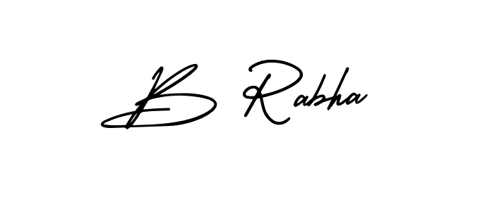The best way (AmerikaSignatureDemo-Regular) to make a short signature is to pick only two or three words in your name. The name B Rabha include a total of six letters. For converting this name. B Rabha signature style 3 images and pictures png