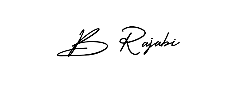 How to make B Rajabi name signature. Use AmerikaSignatureDemo-Regular style for creating short signs online. This is the latest handwritten sign. B Rajabi signature style 3 images and pictures png