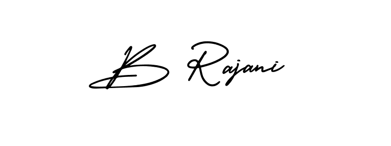 How to make B Rajani name signature. Use AmerikaSignatureDemo-Regular style for creating short signs online. This is the latest handwritten sign. B Rajani signature style 3 images and pictures png