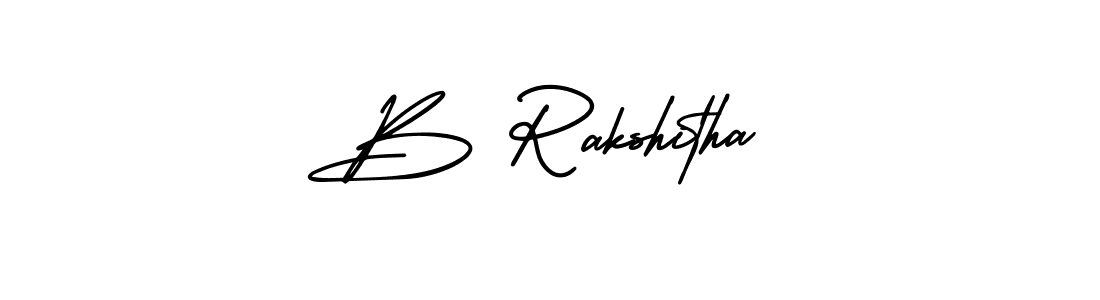 Design your own signature with our free online signature maker. With this signature software, you can create a handwritten (AmerikaSignatureDemo-Regular) signature for name B Rakshitha. B Rakshitha signature style 3 images and pictures png