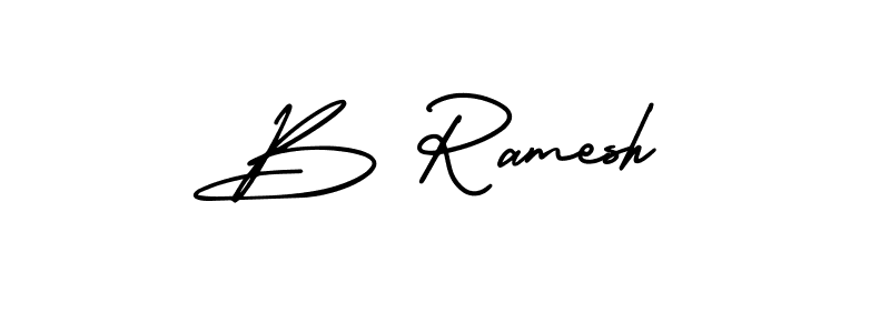 How to make B Ramesh name signature. Use AmerikaSignatureDemo-Regular style for creating short signs online. This is the latest handwritten sign. B Ramesh signature style 3 images and pictures png