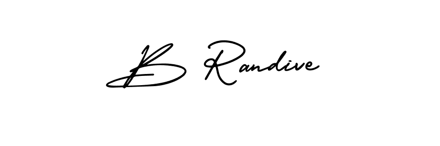 Design your own signature with our free online signature maker. With this signature software, you can create a handwritten (AmerikaSignatureDemo-Regular) signature for name B Randive. B Randive signature style 3 images and pictures png