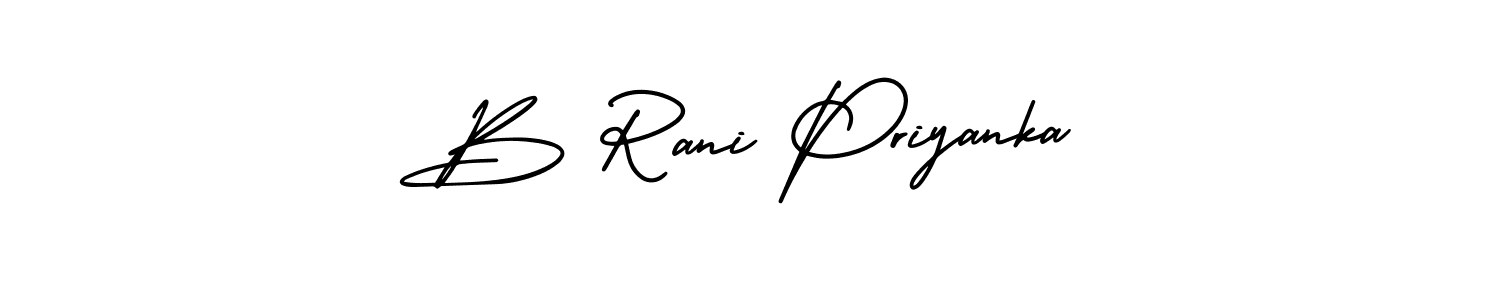 How to make B Rani Priyanka signature? AmerikaSignatureDemo-Regular is a professional autograph style. Create handwritten signature for B Rani Priyanka name. B Rani Priyanka signature style 3 images and pictures png