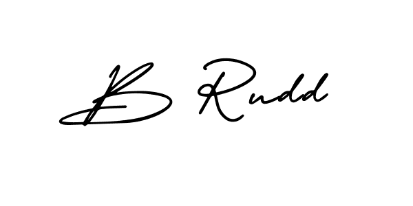 Create a beautiful signature design for name B Rudd. With this signature (AmerikaSignatureDemo-Regular) fonts, you can make a handwritten signature for free. B Rudd signature style 3 images and pictures png