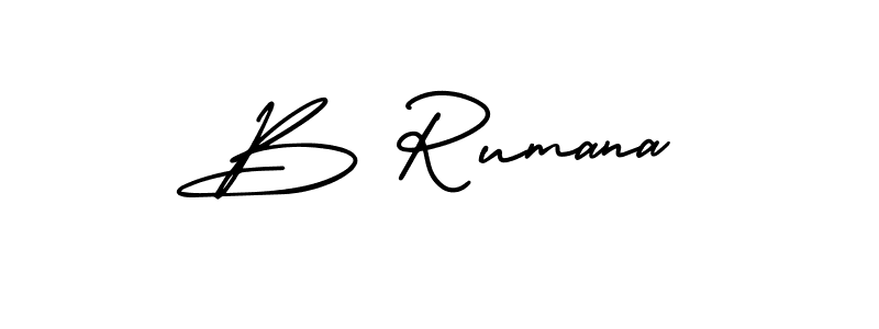 Make a beautiful signature design for name B Rumana. With this signature (AmerikaSignatureDemo-Regular) style, you can create a handwritten signature for free. B Rumana signature style 3 images and pictures png