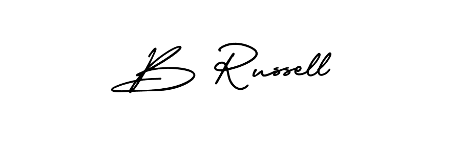 Use a signature maker to create a handwritten signature online. With this signature software, you can design (AmerikaSignatureDemo-Regular) your own signature for name B Russell. B Russell signature style 3 images and pictures png