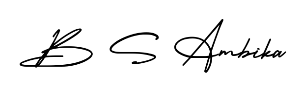 Discover how B S Ambika looks in an executive cursive font (AmerikaSignatureDemo-Regular). Perfect for legal documents, invoices, and certificates. B S Ambika signature style 3 images and pictures png