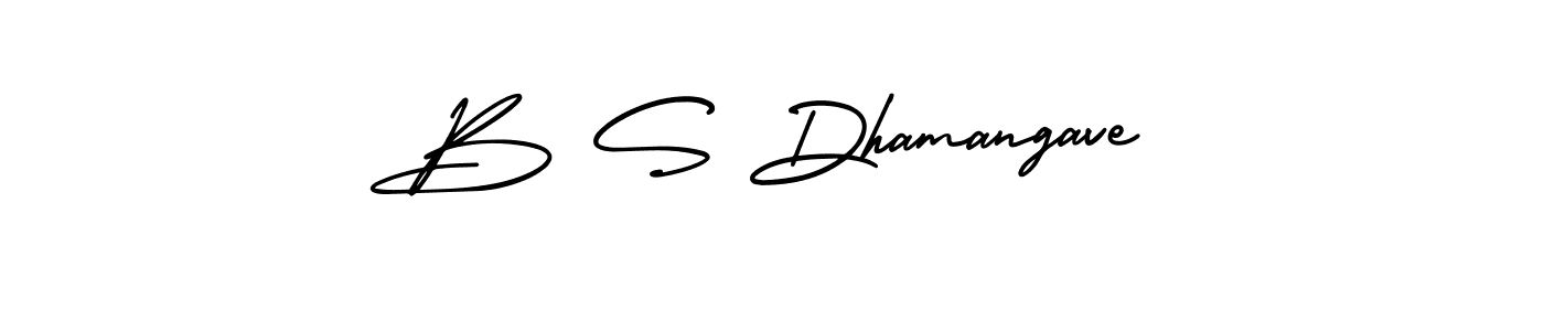 Similarly AmerikaSignatureDemo-Regular is the best handwritten signature design. Signature creator online .You can use it as an online autograph creator for name B S Dhamangave. B S Dhamangave signature style 3 images and pictures png