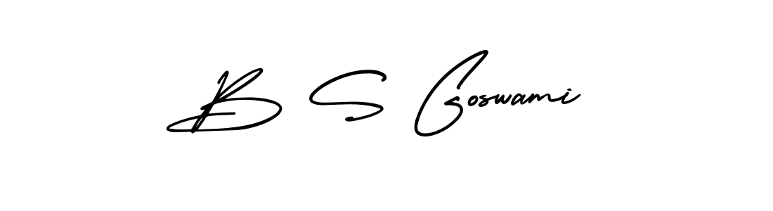 How to make B S Goswami name signature. Use AmerikaSignatureDemo-Regular style for creating short signs online. This is the latest handwritten sign. B S Goswami signature style 3 images and pictures png