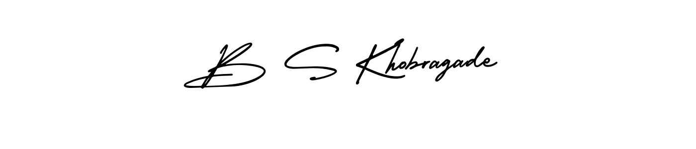 B S Khobragade stylish signature style. Best Handwritten Sign (AmerikaSignatureDemo-Regular) for my name. Handwritten Signature Collection Ideas for my name B S Khobragade. B S Khobragade signature style 3 images and pictures png