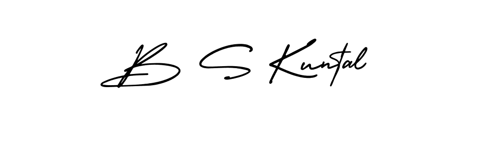 You should practise on your own different ways (AmerikaSignatureDemo-Regular) to write your name (B S Kuntal) in signature. don't let someone else do it for you. B S Kuntal signature style 3 images and pictures png