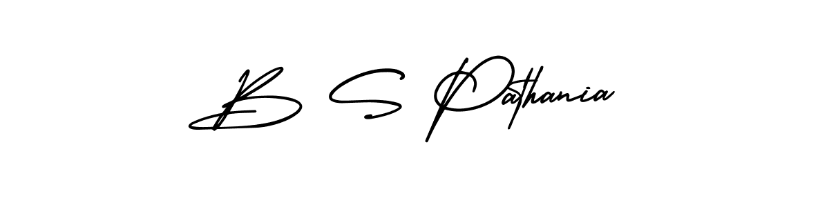 Create a beautiful signature design for name B S Pathania. With this signature (AmerikaSignatureDemo-Regular) fonts, you can make a handwritten signature for free. B S Pathania signature style 3 images and pictures png