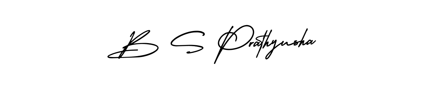 AmerikaSignatureDemo-Regular is a professional signature style that is perfect for those who want to add a touch of class to their signature. It is also a great choice for those who want to make their signature more unique. Get B S Prathyusha name to fancy signature for free. B S Prathyusha signature style 3 images and pictures png