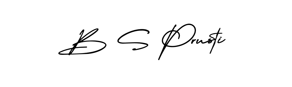 The best way (AmerikaSignatureDemo-Regular) to make a short signature is to pick only two or three words in your name. The name B S Prusti include a total of six letters. For converting this name. B S Prusti signature style 3 images and pictures png