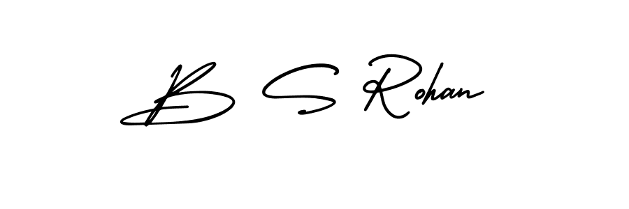 The best way (AmerikaSignatureDemo-Regular) to make a short signature is to pick only two or three words in your name. The name B S Rohan include a total of six letters. For converting this name. B S Rohan signature style 3 images and pictures png