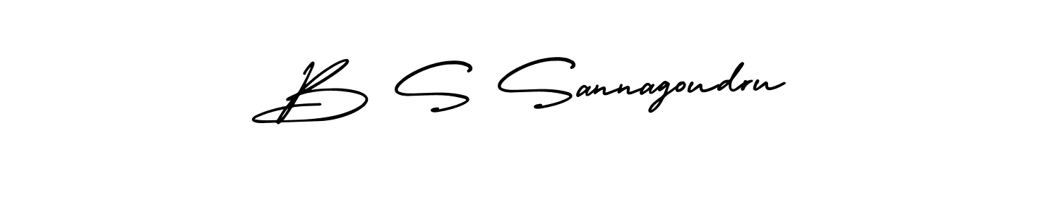 How to make B S Sannagoudru name signature. Use AmerikaSignatureDemo-Regular style for creating short signs online. This is the latest handwritten sign. B S Sannagoudru signature style 3 images and pictures png