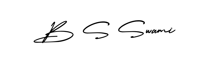 Use a signature maker to create a handwritten signature online. With this signature software, you can design (AmerikaSignatureDemo-Regular) your own signature for name B S Swami. B S Swami signature style 3 images and pictures png