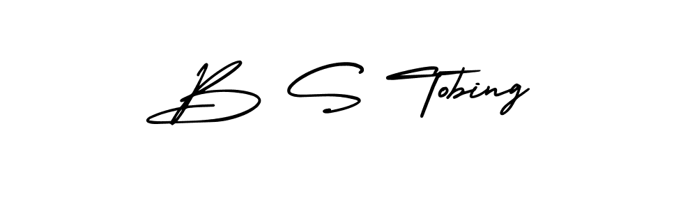 The best way (AmerikaSignatureDemo-Regular) to make a short signature is to pick only two or three words in your name. The name B S Tobing include a total of six letters. For converting this name. B S Tobing signature style 3 images and pictures png