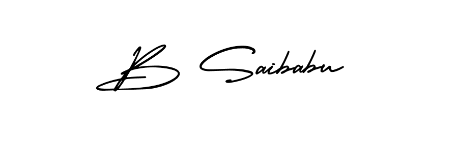 Design your own signature with our free online signature maker. With this signature software, you can create a handwritten (AmerikaSignatureDemo-Regular) signature for name B Saibabu. B Saibabu signature style 3 images and pictures png