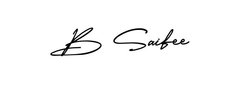How to make B Saifee name signature. Use AmerikaSignatureDemo-Regular style for creating short signs online. This is the latest handwritten sign. B Saifee signature style 3 images and pictures png