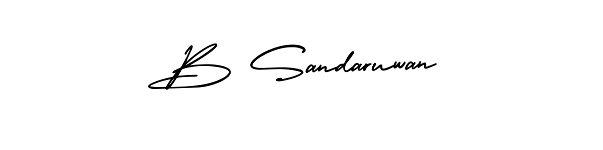 Also we have B Sandaruwan name is the best signature style. Create professional handwritten signature collection using AmerikaSignatureDemo-Regular autograph style. B Sandaruwan signature style 3 images and pictures png