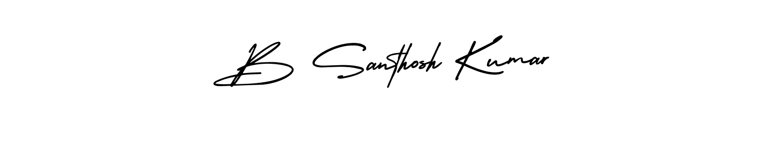 The best way (AmerikaSignatureDemo-Regular) to make a short signature is to pick only two or three words in your name. The name B Santhosh Kumar include a total of six letters. For converting this name. B Santhosh Kumar signature style 3 images and pictures png