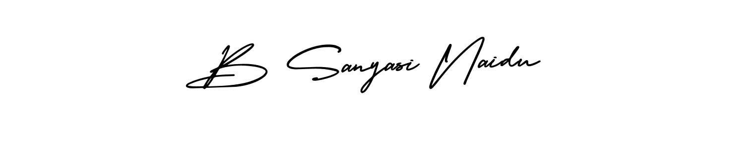 Make a beautiful signature design for name B Sanyasi Naidu. With this signature (AmerikaSignatureDemo-Regular) style, you can create a handwritten signature for free. B Sanyasi Naidu signature style 3 images and pictures png