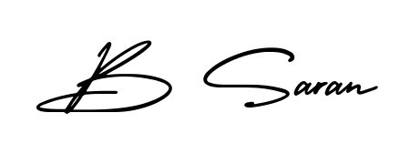 Designed for modern professionals: B Saran name signature crafted with AmerikaSignatureDemo-Regular script. Ready for digital PDF workflows. B Saran signature style 3 images and pictures png