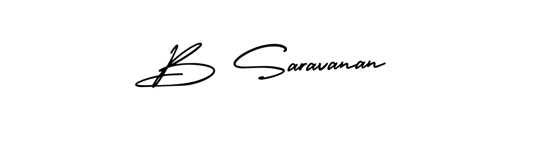 Design your own signature with our free online signature maker. With this signature software, you can create a handwritten (AmerikaSignatureDemo-Regular) signature for name B Saravanan. B Saravanan signature style 3 images and pictures png