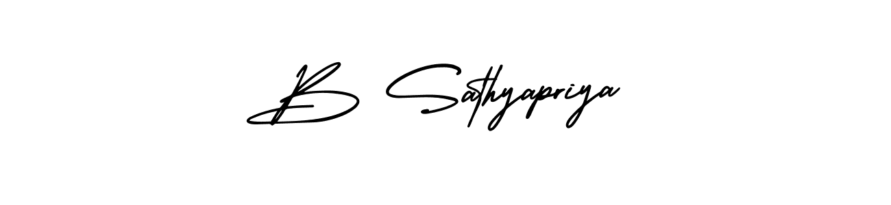 Design your own signature with our free online signature maker. With this signature software, you can create a handwritten (AmerikaSignatureDemo-Regular) signature for name B Sathyapriya. B Sathyapriya signature style 3 images and pictures png
