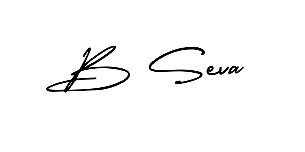 B Seva stylish signature style. Best Handwritten Sign (AmerikaSignatureDemo-Regular) for my name. Handwritten Signature Collection Ideas for my name B Seva. B Seva signature style 3 images and pictures png