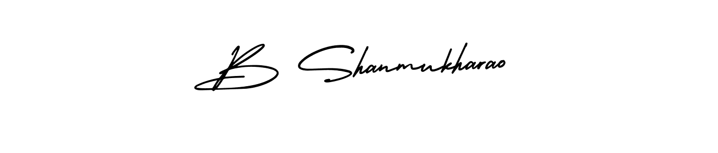 AmerikaSignatureDemo-Regular is a professional signature style that is perfect for those who want to add a touch of class to their signature. It is also a great choice for those who want to make their signature more unique. Get B Shanmukharao name to fancy signature for free. B Shanmukharao signature style 3 images and pictures png