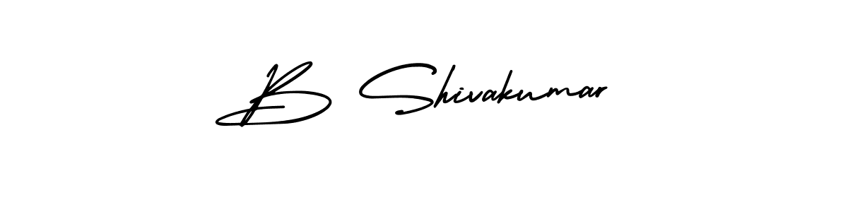 How to make B Shivakumar name signature. Use AmerikaSignatureDemo-Regular style for creating short signs online. This is the latest handwritten sign. B Shivakumar signature style 3 images and pictures png