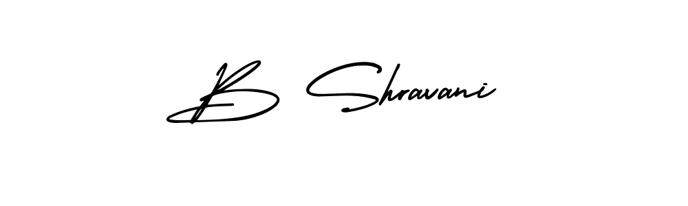 The best way (AmerikaSignatureDemo-Regular) to make a short signature is to pick only two or three words in your name. The name B Shravani include a total of six letters. For converting this name. B Shravani signature style 3 images and pictures png
