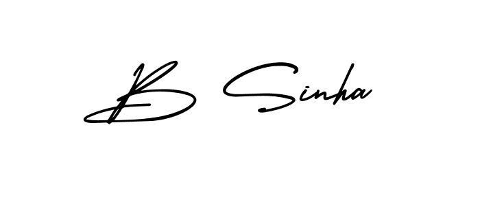 Create a beautiful signature design for name B Sinha. With this signature (AmerikaSignatureDemo-Regular) fonts, you can make a handwritten signature for free. B Sinha signature style 3 images and pictures png