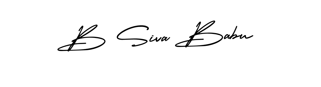 The best way (AmerikaSignatureDemo-Regular) to make a short signature is to pick only two or three words in your name. The name B Siva Babu include a total of six letters. For converting this name. B Siva Babu signature style 3 images and pictures png