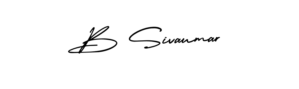 You should practise on your own different ways (AmerikaSignatureDemo-Regular) to write your name (B Sivaumar) in signature. don't let someone else do it for you. B Sivaumar signature style 3 images and pictures png